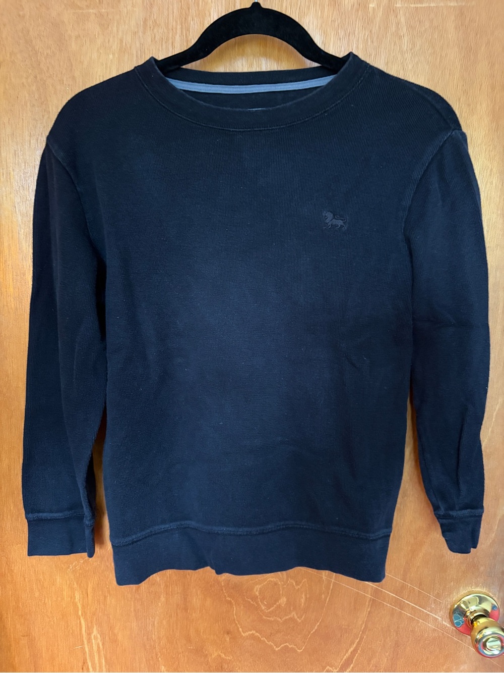 Old Navy Black Crewneck Sweater - Minimal Logo Knit
